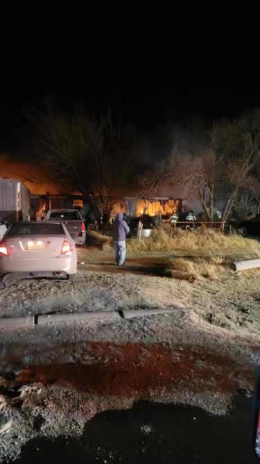 01.15.2024 Photo from Cpt. Matt Blackburn Stucture Fully Involved on arrival